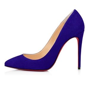 Christian Louboutin Pigalle Follies 100 Elixir Blue Suede Classic Heel size 40.5
